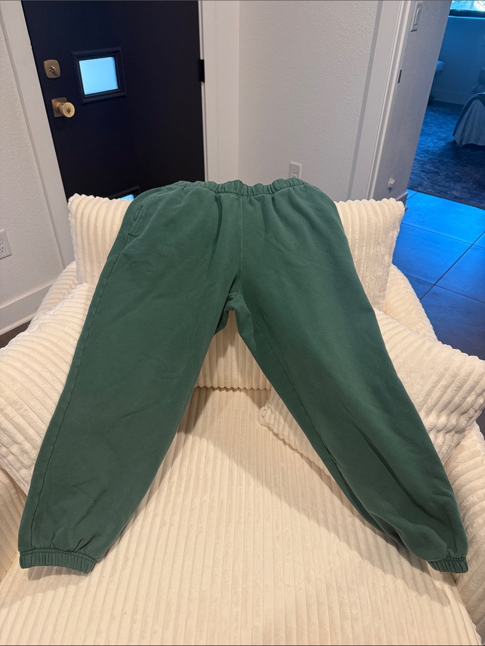 Athleta Forest Green Elastic Waist Track Joggers